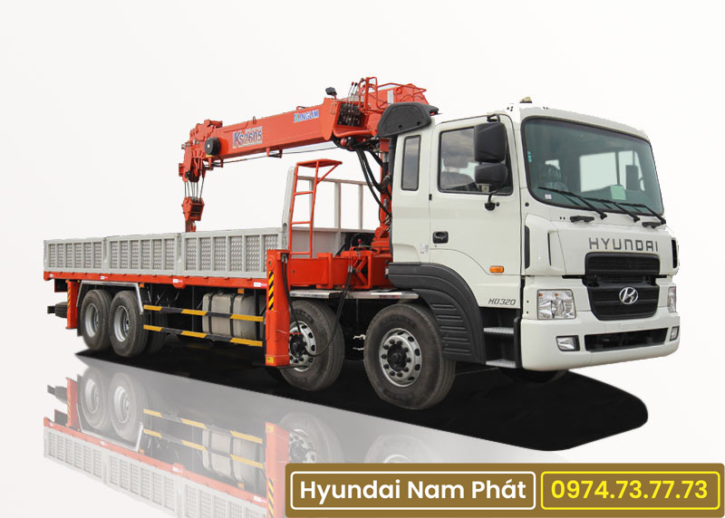 Xe Tải Hyundai 4 Chân HD320 Gắn Cẩu KangLim 10 Tấn KS2605